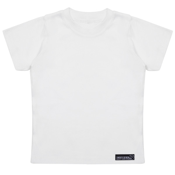تی شرت آستین کوتاه دخترانه 27 مدل Tshirt White kids Simple کد MH1449