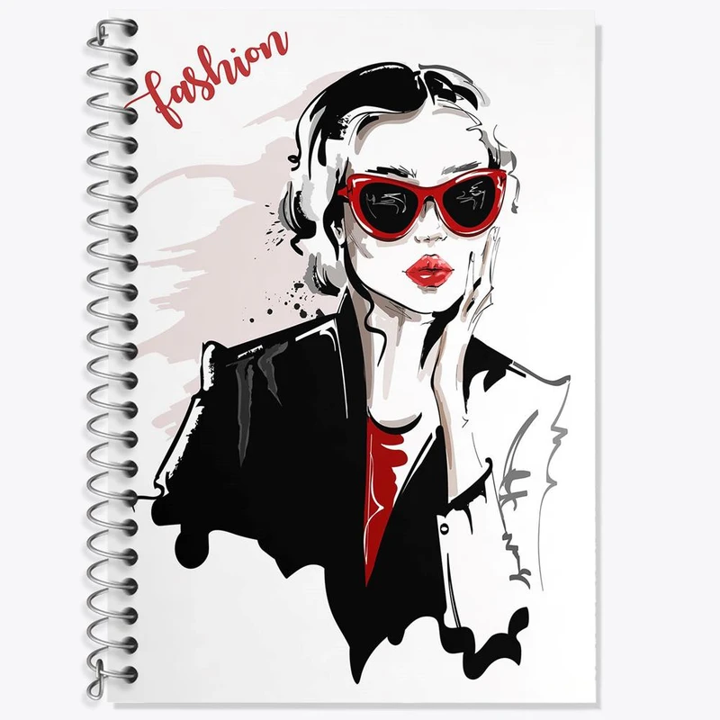 دفتر زبان 50 برگ خندالو مدل سه خط طرح دختر قوی Girl Power کد 28933