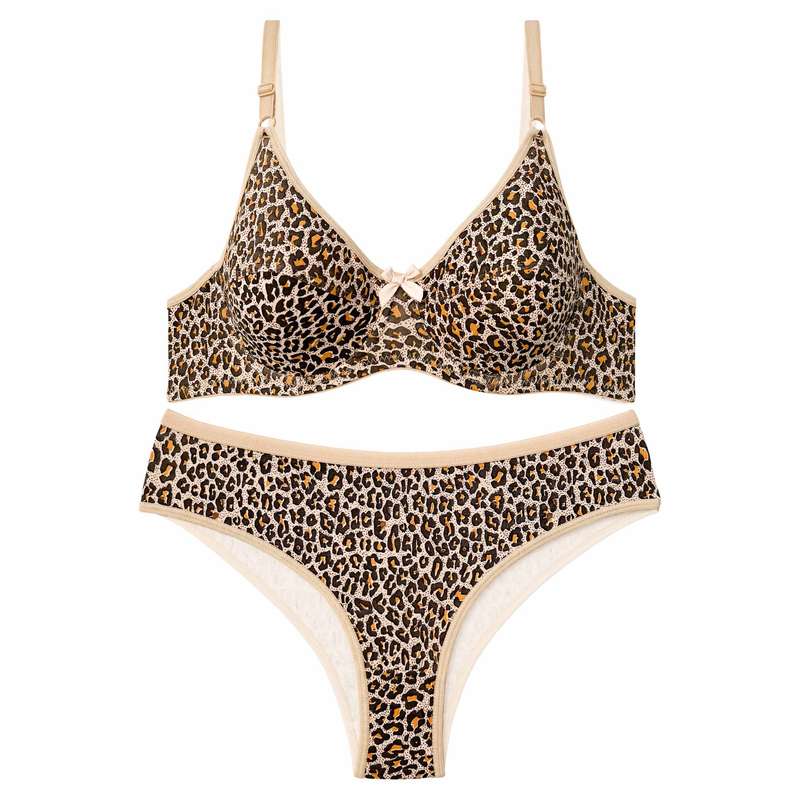 ست شورت و سوتین زنانه نوشه پوش کد 22602 رنگ کرم