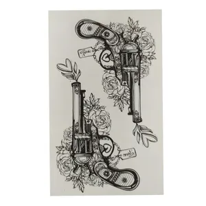 تاتو موقت طرح تفنگ و گل کد 06