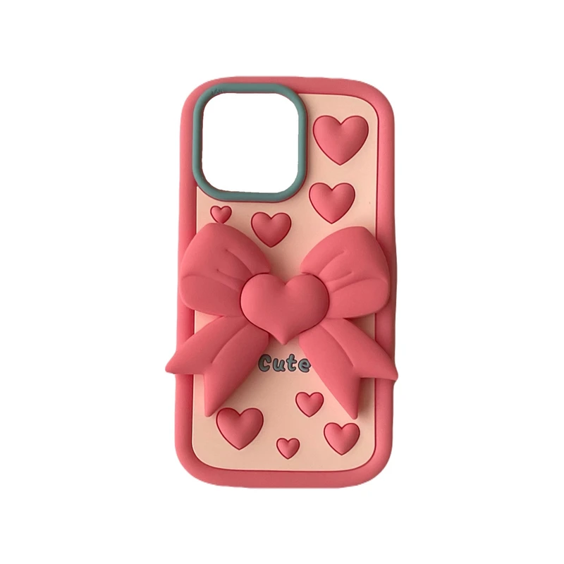 کاور مدل سیلیکونی طرح قلب کد Pink67 مناسب برای گوشی موبایل اپل iPhone 12 Pro Max / 13 Pro max