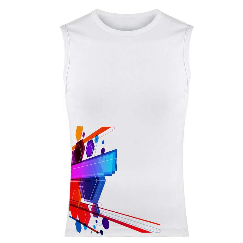 تاپ مردانه مدل انتزاعی  کد E28 رنگ سفید