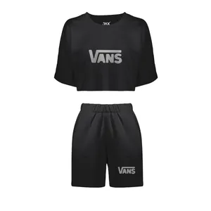 ست نیم تنه و شلوارک زنانه مدل vans