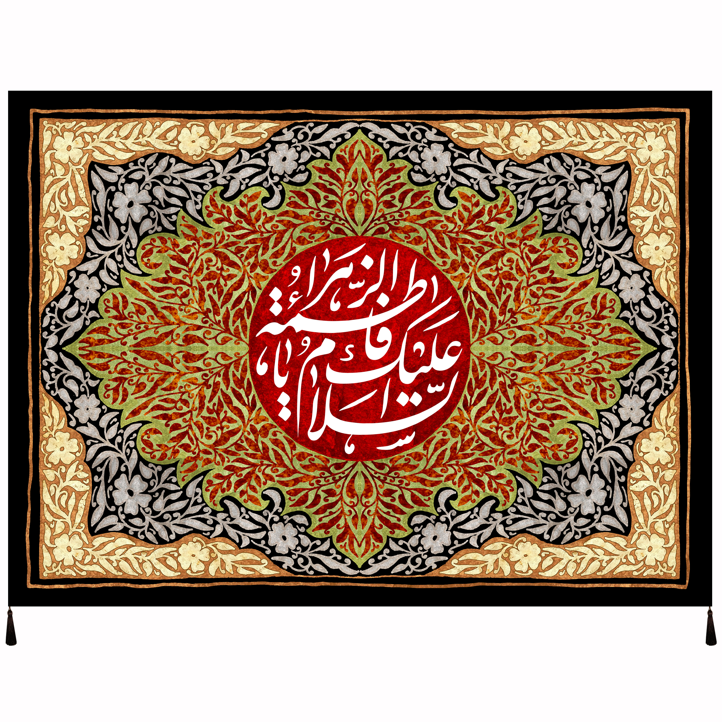 پرچم مدل فاطمیه طرح حضرت فاطمه سلام الله علیها کد 1019