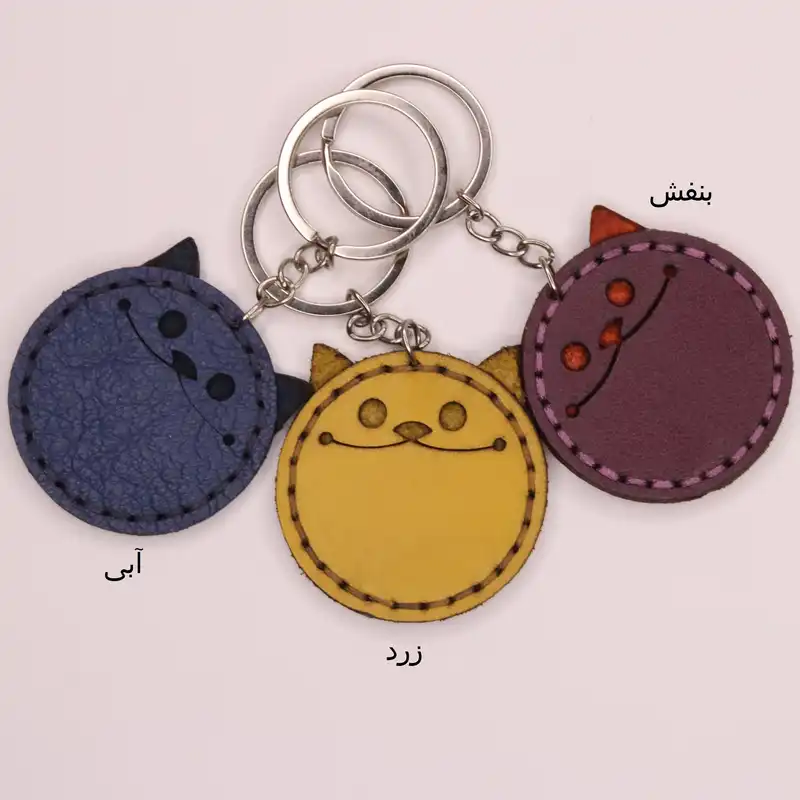 جاکلیدی چرمی مدل گربه