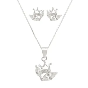 نیم ست نقره زنانه مدل تاج کد M3016