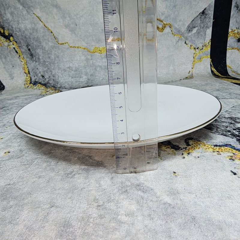 بشقاب غذاخوری مدل تخت 25 خط طلا کد 360012 مجموعه 6 عددی