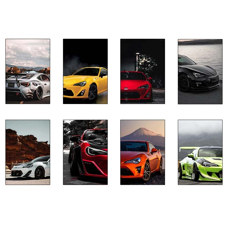 پوستر کارنيکا طرح تویوتا جی‌تی ۸۶ Toyota GT86 کد 51397 مجموعه 8 عددی