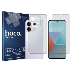 Hoco HyGEL model transparent screen protector suitable for Xiaomi Redmi Note 13 Pro mobile phone along with the back protector