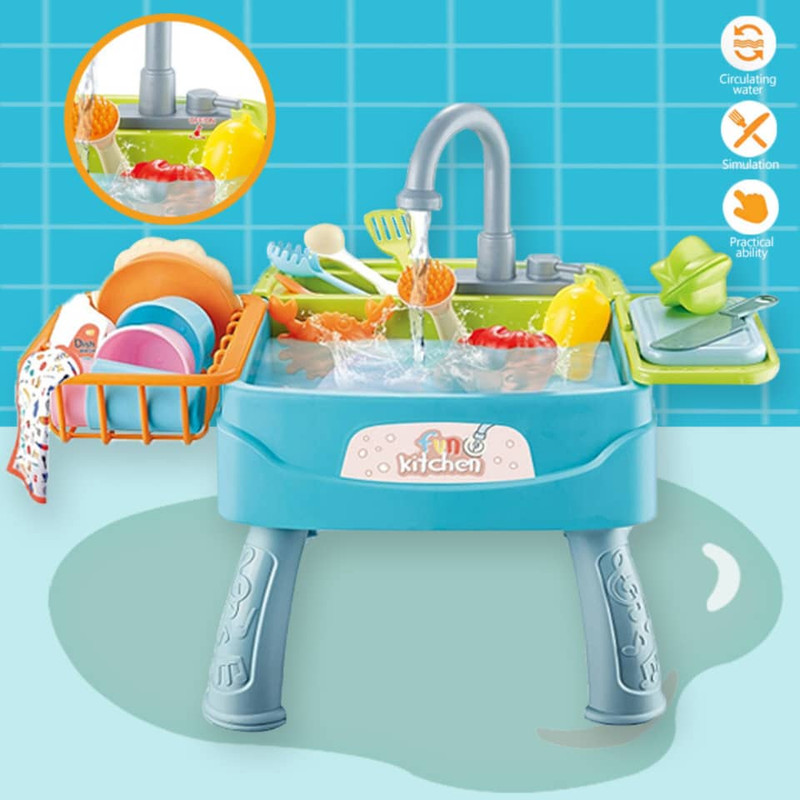 اسباب بازی ناب سل مدل سینک ظرفشویی FUN KITCHEN DISHWASHER 30PCS