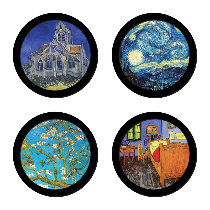 تابلو مدل دایره ای طرح ونگوگ  کد 1220 مجموعه 4 عددی 