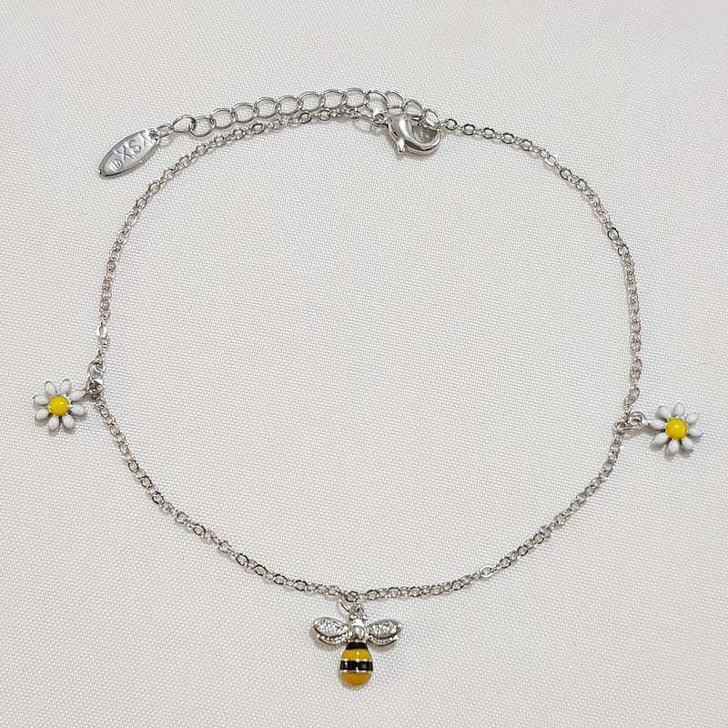 پابند زنانه وای اس ایکس مدل زنبور عسل و بابونه 3364