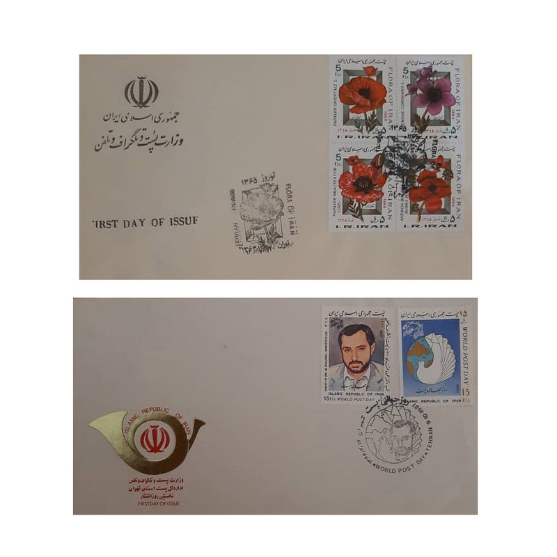 تمبر یادگاری مدل گل مجموعه 6 عددی
