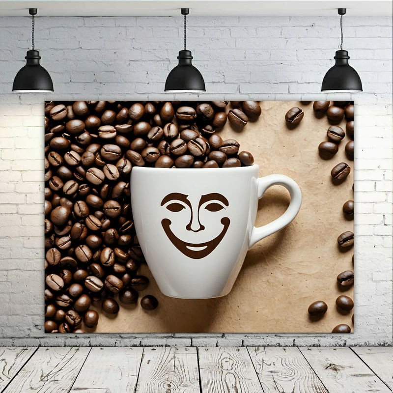  پوستر پارچه ای طرح قهوه مدل کاپ کد GR476