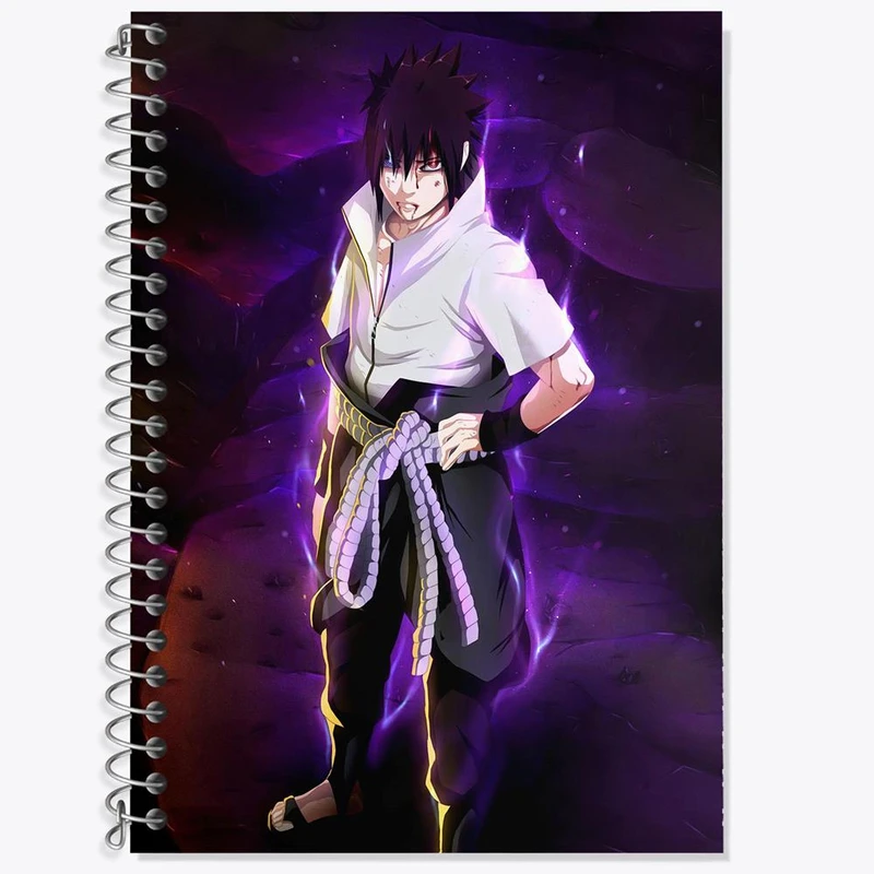 دفتر زبان 50 برگ خندالو مدل دو خط طرح ناروتو و ساسکه انیمه ناروتو Naruto کد 11254