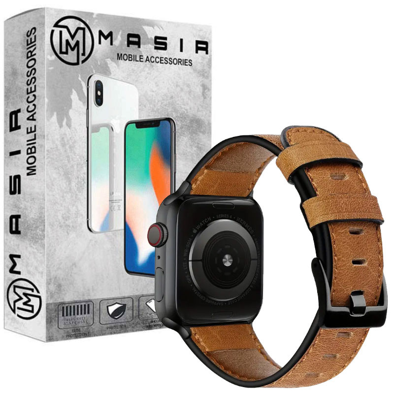 بند مسیر مدل Fashion Temu Leather Strap مناسب برای اپل واچ سری 1/2/3/4/5/6/7/8/9/ SE / ULTRA / ULTRA 2 سایز 42/44/45/49 میلی متری