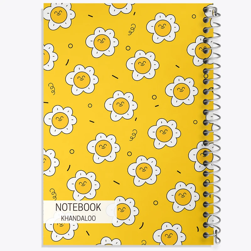 دفتر ژورنال نویسی 50 برگ خندالو مدل نقطه ای طرح گل زرد کد N390