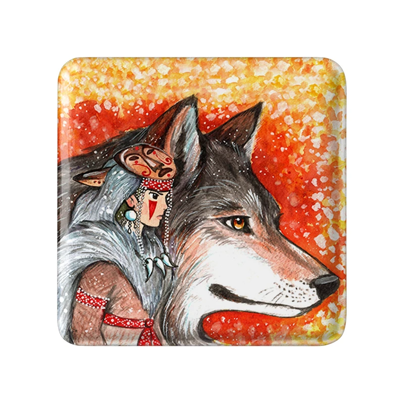 پیکسل خندالو طرح سان و مورو انیمه پرنسس مونونوکه مدل مربعی کد 34081