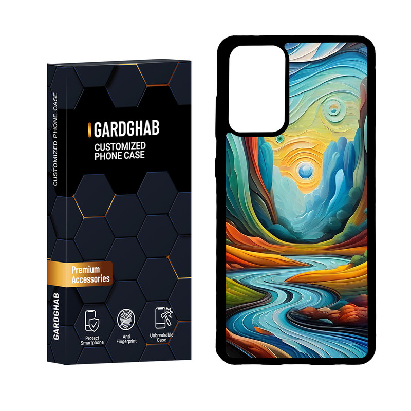 کاور گارد قاب مدل پشت گلس هنری مناسب برای گوشی موبایل سامسونگ Galaxy A72