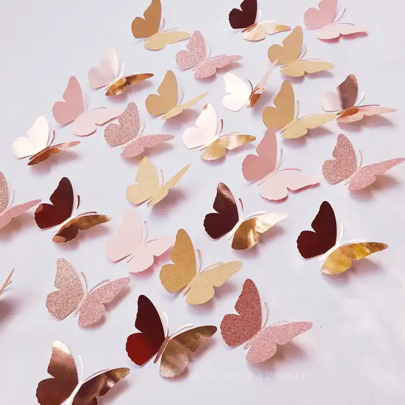 دکوری آماتیس مدل پروانه سه بعدی بسته 45 عددی