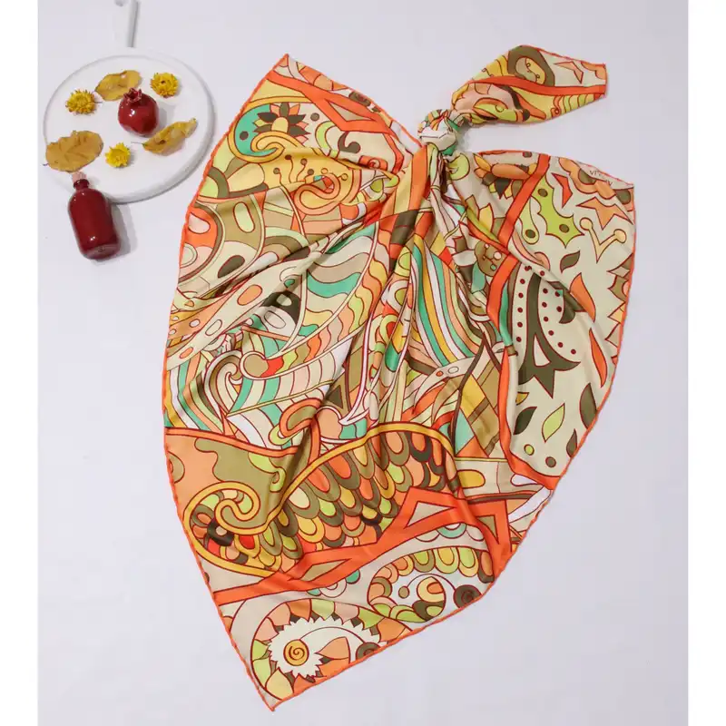 روسری زنانه مدل ابریشم مجلسی کد 2922