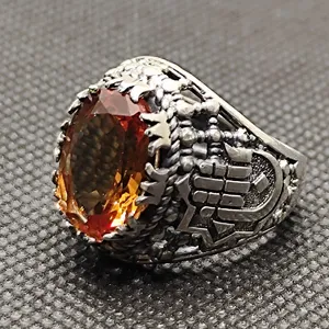 انگشتر نقره مردانه مدل سنگ الکساندریت کد 43