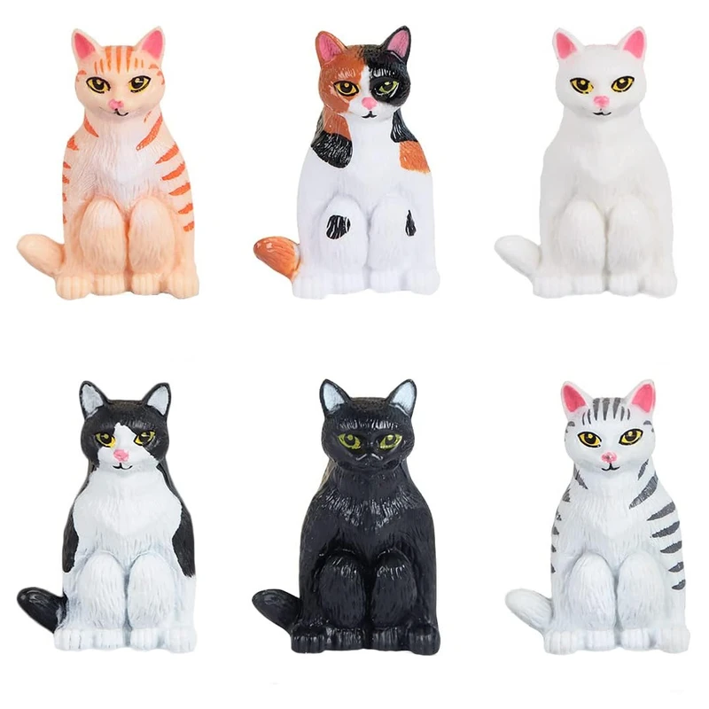 فیگور مدل گربه های نشسته طرح squat cats مجموعه 6 عددی