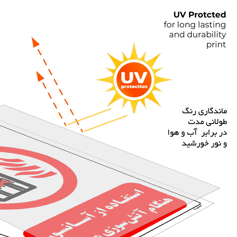برچسب ایمنی مستر راد طرح استفاده از آسانسور هنگام آتش سوزی ممنوع مدل HSE-OSHA-0517