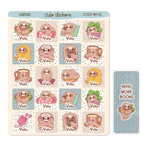 برچسب لاژید مدل اسم ویدا طرح تنبل به همراه نشانگر کتاب