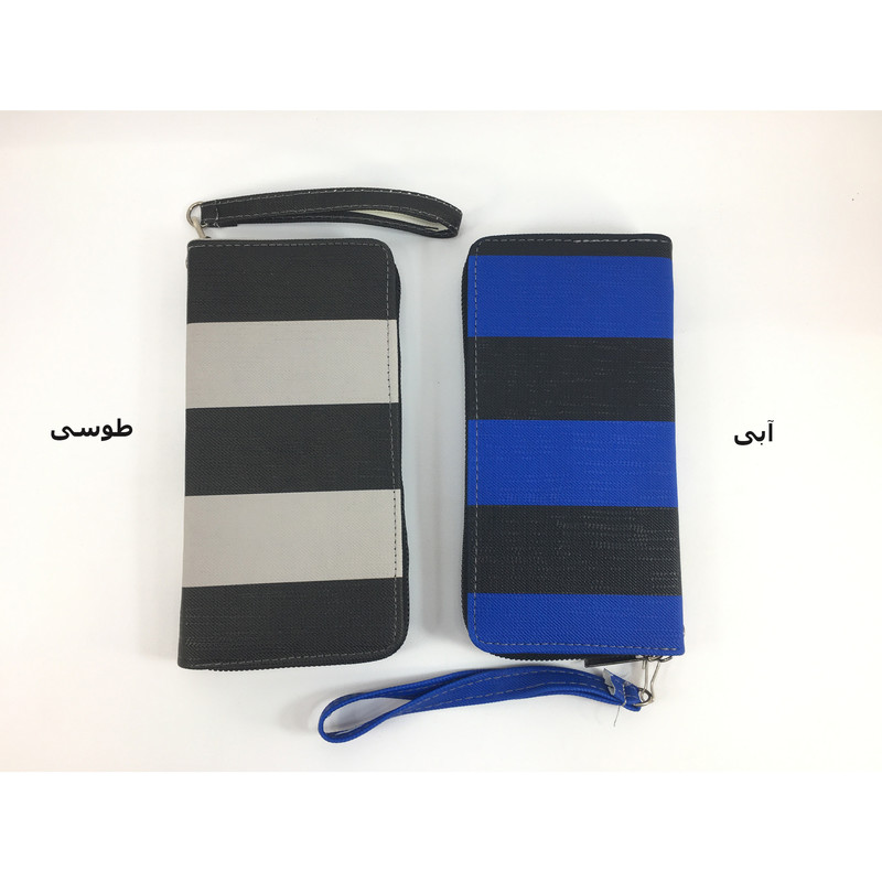 کیف پول زنانه مدل دستی راه راه کد 001