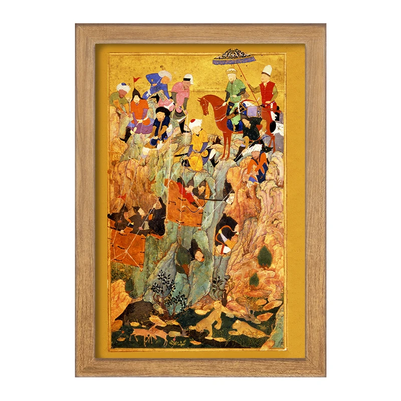 تابلو خندالو مدل نقاشی از میان برداشتن بازمانده ارتش قبچاق ها اثر کمال‌الدین بهزاد کد F12370