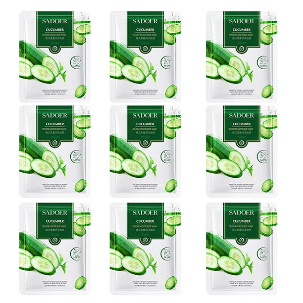 ماسک صورت سادور مدل خیار وزن 25 گرم بسته  9 عددی