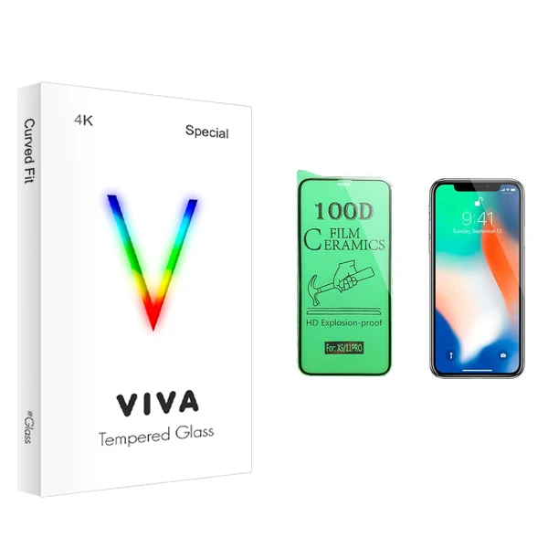 محافظ صفحه نمایش سرامیکی ویوا مدل 4K مناسب برای گوشی موبایل اپل iPhone X