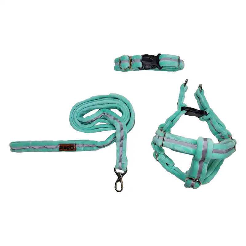 قلاده کتفی گردنی و بند قلاده سگ و گربه مدل مخملی کد s08