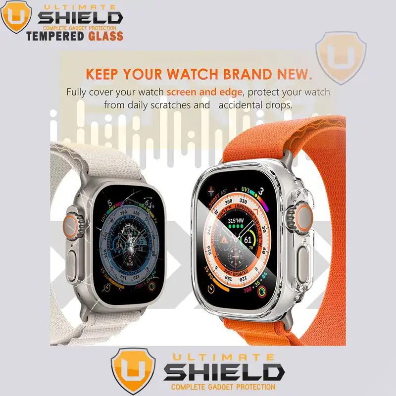 محافظ صفحه نمایش شیشه‌ای آلتیمیت شیلد مدل SH-UL مناسب برای ساعت هوشمند N8 Ultra Plus بسته سه عددی