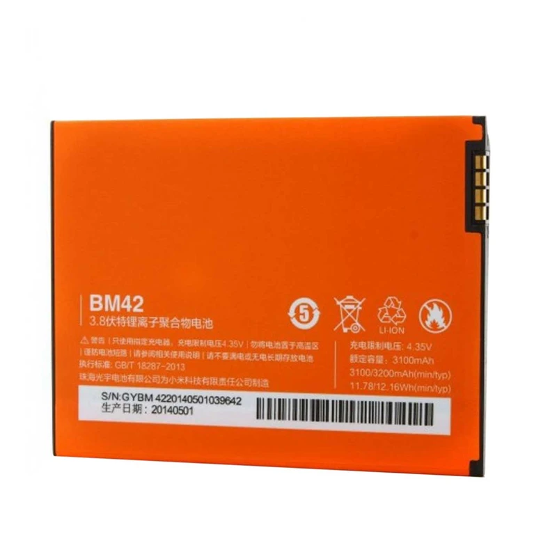 باتری موبایل مدل BM42 ظرفیت 3100 میلی آمپر ساعت مناسب برای گوشی موبایل شیائومی Redmi Note 4G 