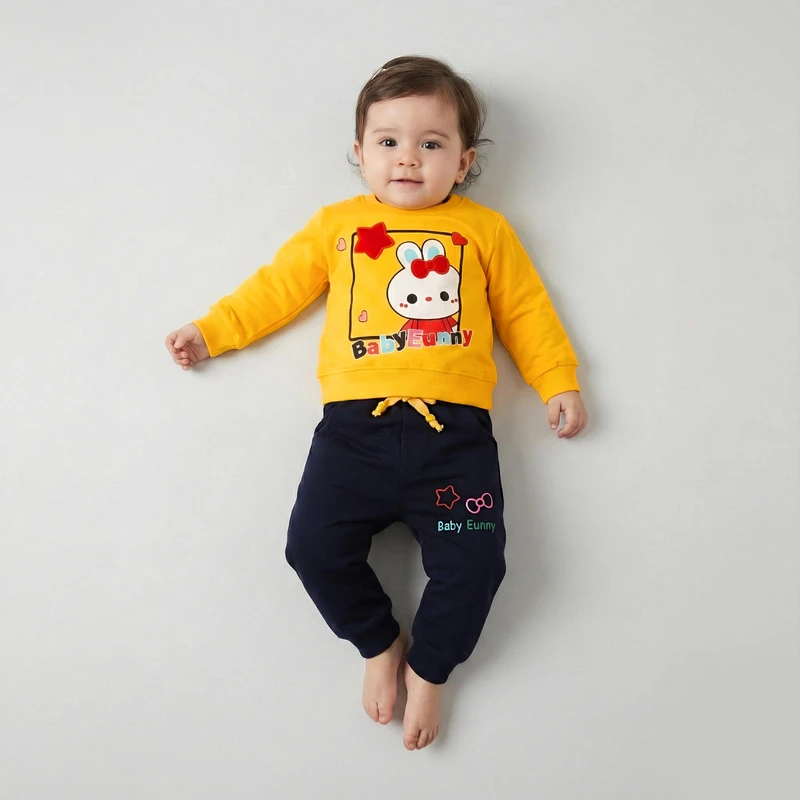 ست سویشرت و شلوار راحتی نوزادی سون پون مدل Gi06