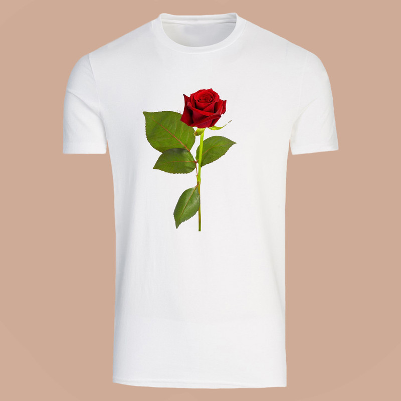 تی شرت آستین کوتاه زنانه طرح گل رز کد v15