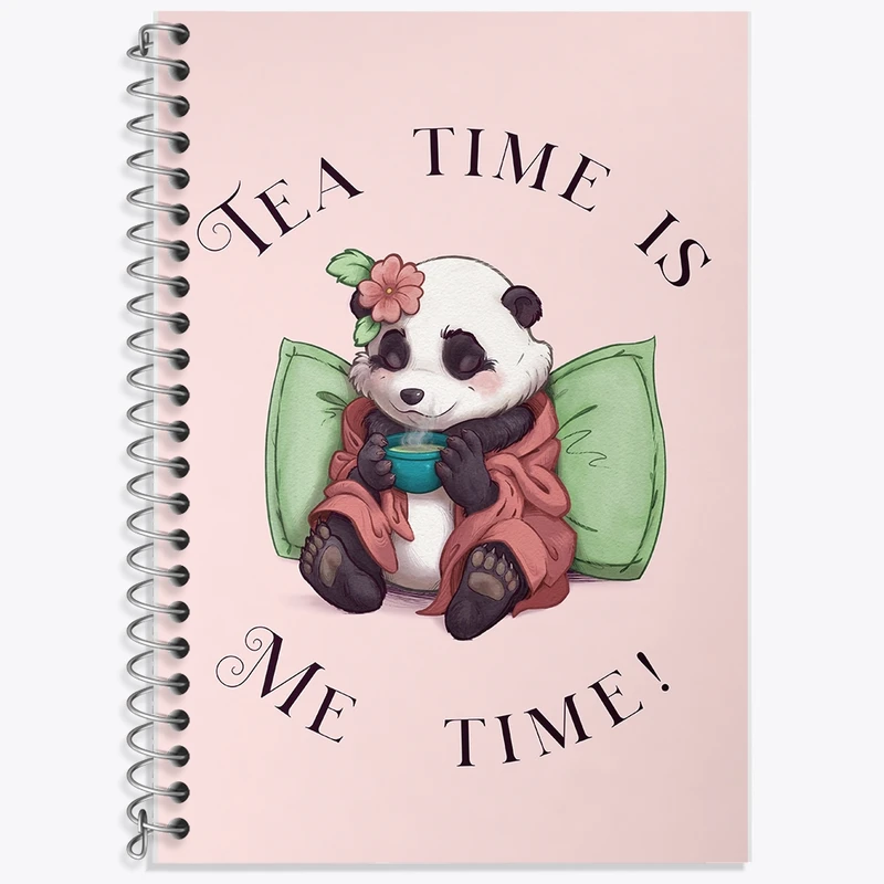 دفتر زبان 50 برگ خندالو مدل دو خط طرح وقت چایی کد F949