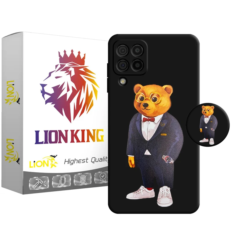   کاور لاین کینگ مدل Bearcot مناسب برای گوشی موبایل سامسونگ Galaxy A22 4G به همراه پایه نگهدارنده