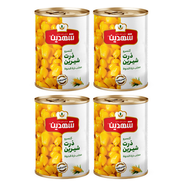  کنسرو ذرت شیرین شهدین - 370 گرم بسته 4 عددی