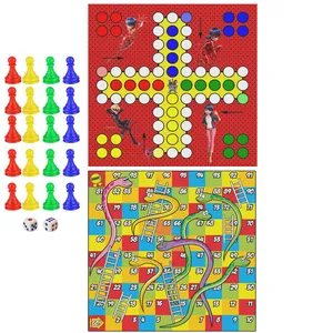 بازی فکری مدل منچ و مارپله طرح دختر کفشدوزکی  بسته دوعددی