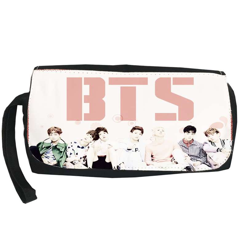 کیف لوازم آرایش  دخترانه طرح BTS بی تی اس Lb15