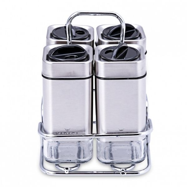 ست جای ادویه 5 پارچه کاراجا مدل METAL 21