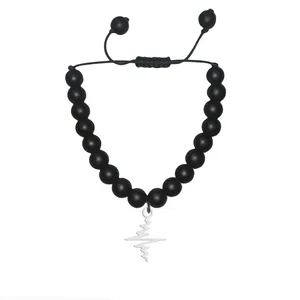 دستبند نقره هایکا طرح ضربان قلب مدل n.ha1-28