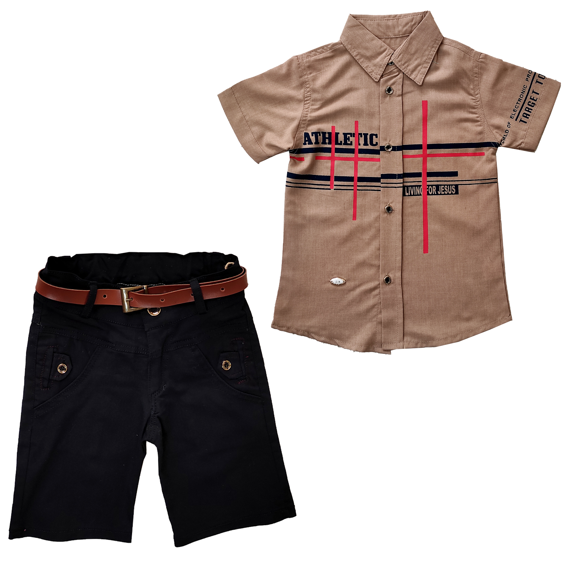  ست پیراهن و شلوارک پسرانه کد G-185 