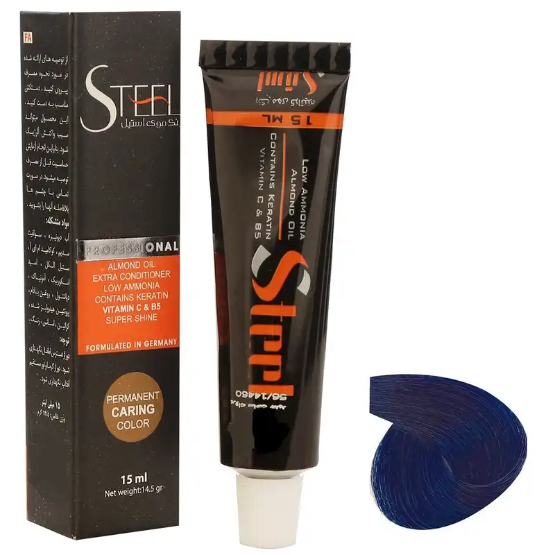 رنگ مو استیل شماره E14 حجم 15 میلی لیتر رنگ واریاسیون آبی