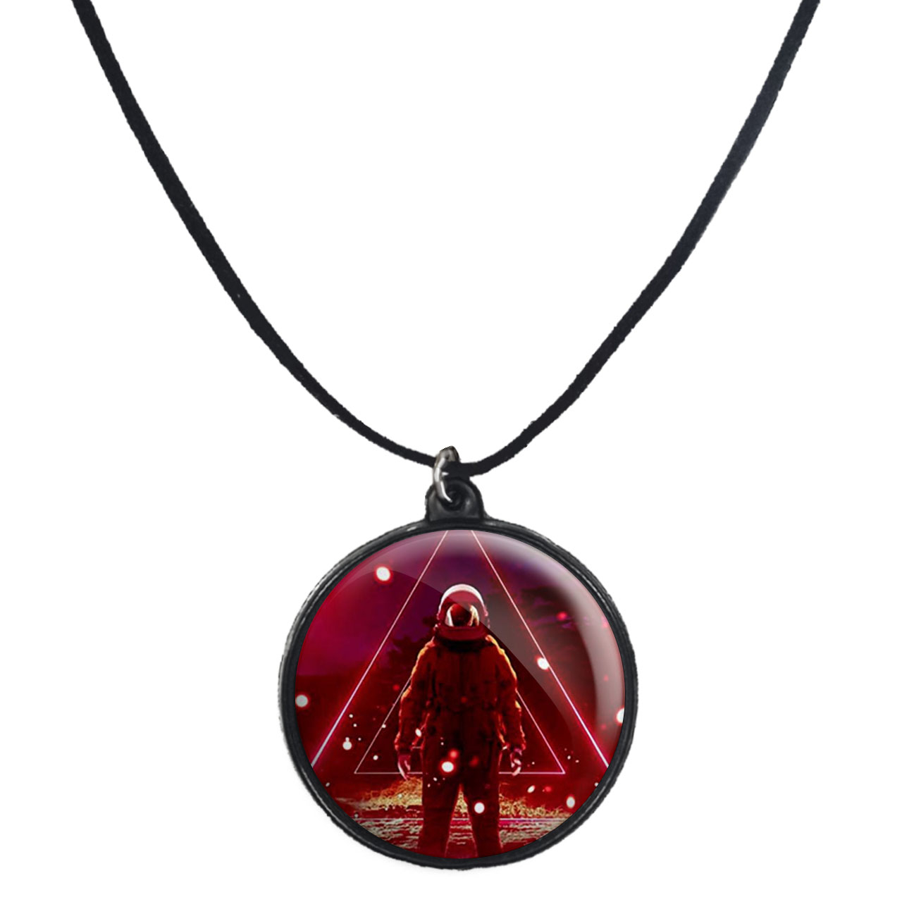 گردنبند پرمانه طرح فضانورد کد pmb.10397 مدل دو طرفه