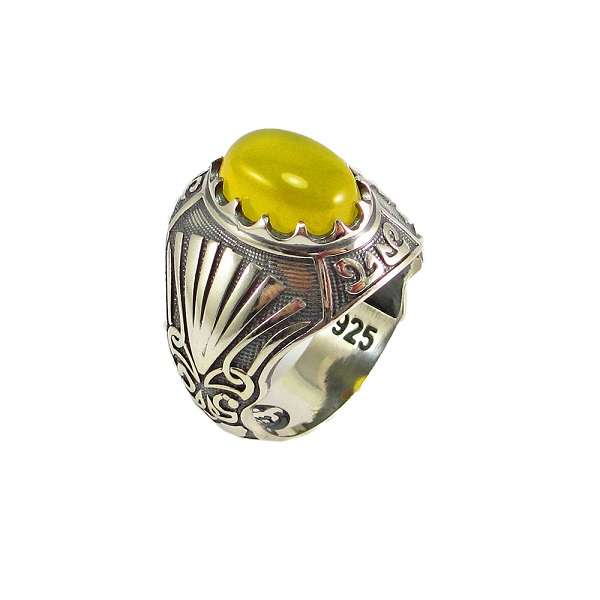 انگشتر نقره مردانه پارلا گوهر مدل شرف الشمس کد 3791