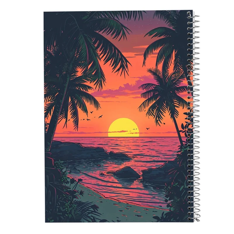 دفتر شطرنجی 50 برگ مدوپد طرح درخت نخل کد DF15209